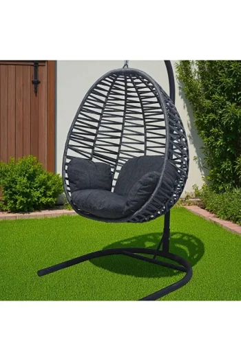 Armut Salıncak Tek Kişilik Makrome Ip Örgü Bahçe Balkon Ev Salıncağı